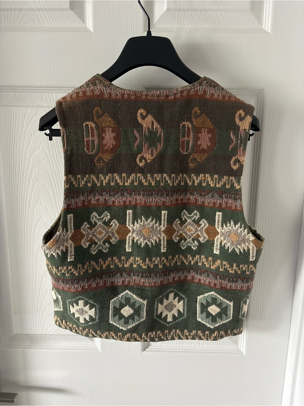 1990s Vintage Paragraff Southwestern Tapestry Vest Boho Western Size S - Picture 5 of 5